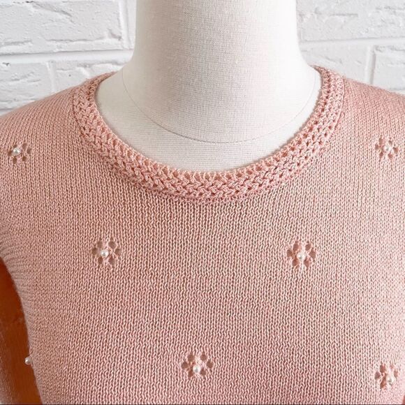 🚨4/$25 VINTAGE 1960s Banff Ltd. By GIANNI FERRI embellished pearls blush pink sw - Picture 4 of 8